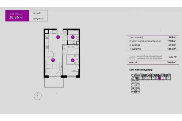 Poznań, Poznań-Nowe Miasto, Rataje, Wagrowska, Jasne 2 pokoje w nowym budynku – zamieszkaj tam, gdzie wszystko masz pod ręką