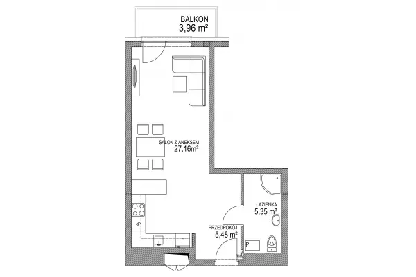 gnieźnieński, Gniezno, Elizy Orzeszkowej, Kawalerka z dużym balkonem gotowa do wprowadzenia i umeblowania